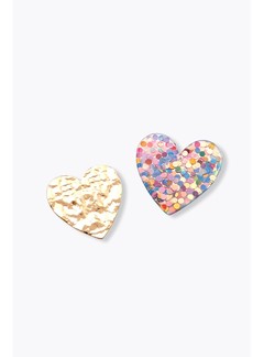2 Broches Coeurs Femme - Jaune Uni Colore