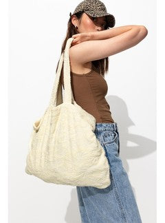 Tote-bag en Éponge Femme - Naturel Uni Clair