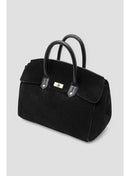 Sac en Cuir Femme - Noir Uni Fonce