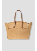 Grand Sac en Cuir Femme - Marron Uni Fonce