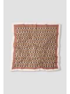 Grand Foulard Carré Imprimé - Jaune Imprime