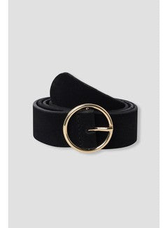 Ceinture en Cuir Suédé Femme - Noir Uni Fonce