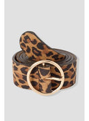 Ceinture Léopard en Cuir Femme - Grège Imprime