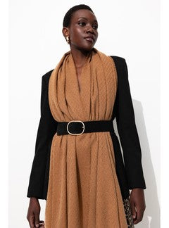 Ceinture en Cuir Suédé Femme - Noir Uni Fonce