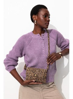 Sac Pailleté en Cuir Femme - Grège Imprime