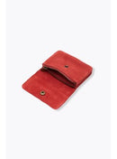 Petit Porte-monnaie Cuir Irisé - Rouge Uni Colore