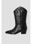Santiags en Cuir Femme - Noir Uni Fonce