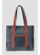 Tote-bag en Jean Brodé - Jeans Uni Fonce