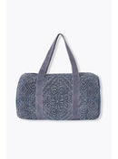 Sac Polochon Brodé Femme - Jeans Uni Fonce
