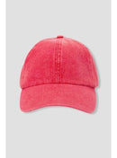Casquette en Jean Délavé Femme - Rouge Uni Colore