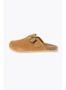 Sabot en Cuir Suédé Femme - Grège Uni Clair