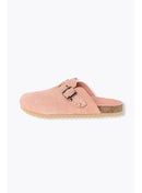 Sabot en Cuir Suédé Femme - Rose Uni Colore