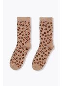 Chaussettes Léopard Femme - Grège Imprime