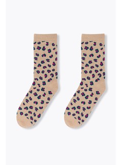 Chaussettes Léopard Femme - Rose Imprime