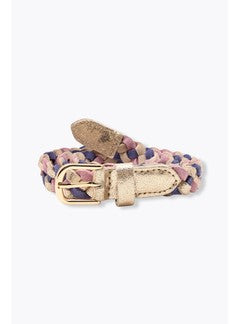 Ceinture Tressée en Cuir - Rose Imprime