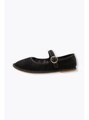 Babies en Velours Uni Femme - Noir Uni Fonce
