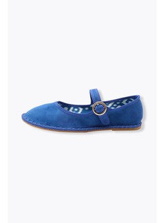 Babies en Velours Uni Femme - Bleu Uni Colore