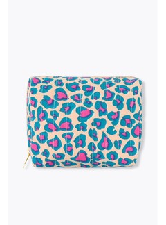 Trousse Matelassée Léopard - Rose Imprime