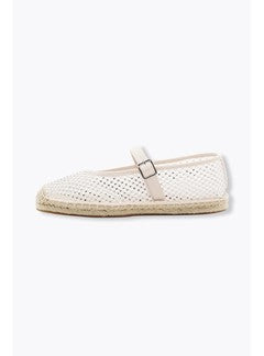 Espadrilles Strassées Femme - Naturel Uni Clair