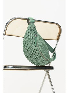 Sac-banane en Macramé Irisé - Gris Uni Fonce