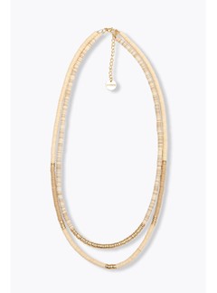 Collier Surfeur 2 Rangs Femme - Jaune Uni Colore