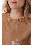 Sautoir de Perles Femme - Jaune Uni Colore