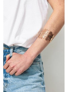 Bracelet Manchette Femme - Jaune Uni Colore