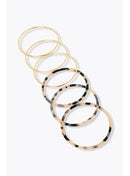 6 Bracelets Fantaisie Femme - Jaune Uni Colore
