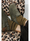 Chaussettes à Paillettes Femme - Vert Uni Colore