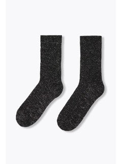 Chaussettes à Paillettes Femme - Gris Uni Fonce