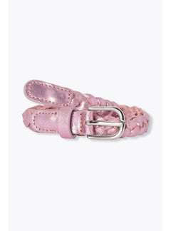 Ceinture en Cuir Pailletée - Rose Uni Colore