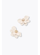 Boucles D'oreilles Demi-fleurs - Jaune Uni Colore