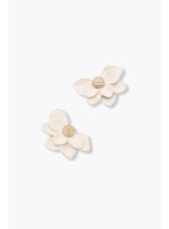 Boucles D'oreilles Demi-fleurs - Jaune Uni Colore