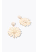 Boucles D'oreilles en Paille - Jaune Uni Colore