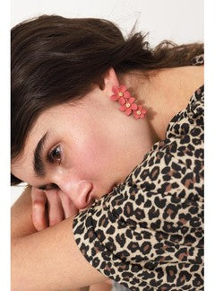 Boucles D'oreilles Fleurs - Jaune Uni Colore