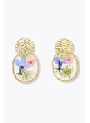 Boucles D'oreilles Fleuries - Jaune Uni Colore