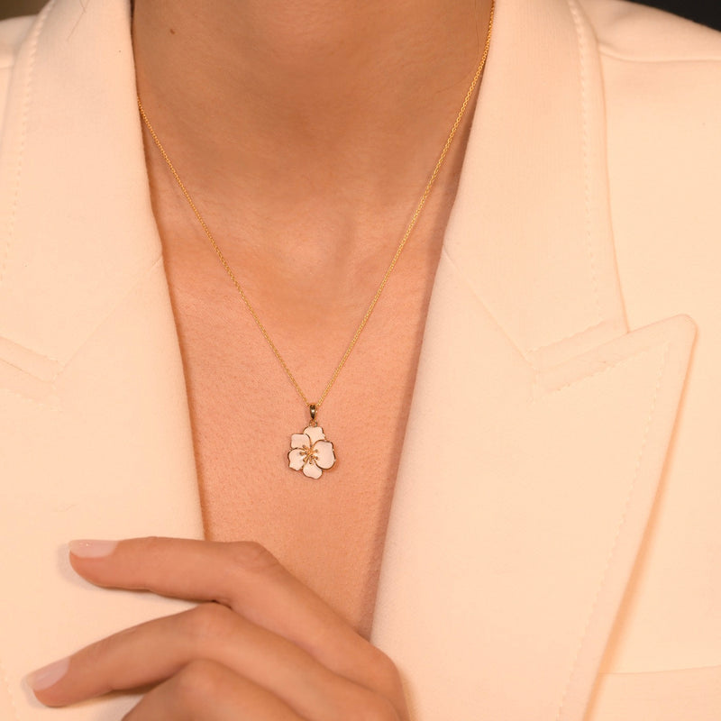 "Orchid" Pendant - 375/1000 Yellow Gold