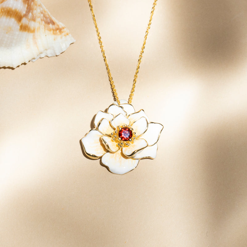 Pendentif  "Fleur Flamboyante" - Or Jaune