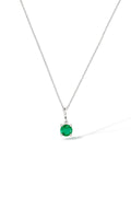 Pendentif "Mon Émeraude" Or Blanc 375/1000