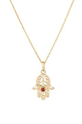 "Fatima Hand Ruby" Yellow Gold 375/1000 Pendant