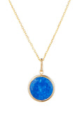 Pendentif Jade Bleu, Or Jaune 375/1000