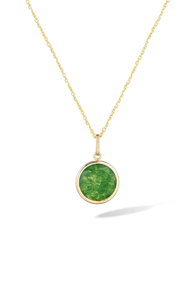Pendentif "Beyla" Jade Verte, Or Jaune 375/1000