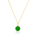 "Beyla" Pendant - Green Jade, 375/1000 Yellow Gold