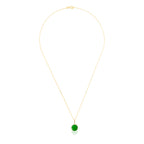 "Beyla" Pendant - Green Jade, 375/1000 Yellow Gold