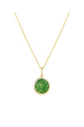 "Beyla" Pendant, Green Jade, 375/1000 Yellow Gold