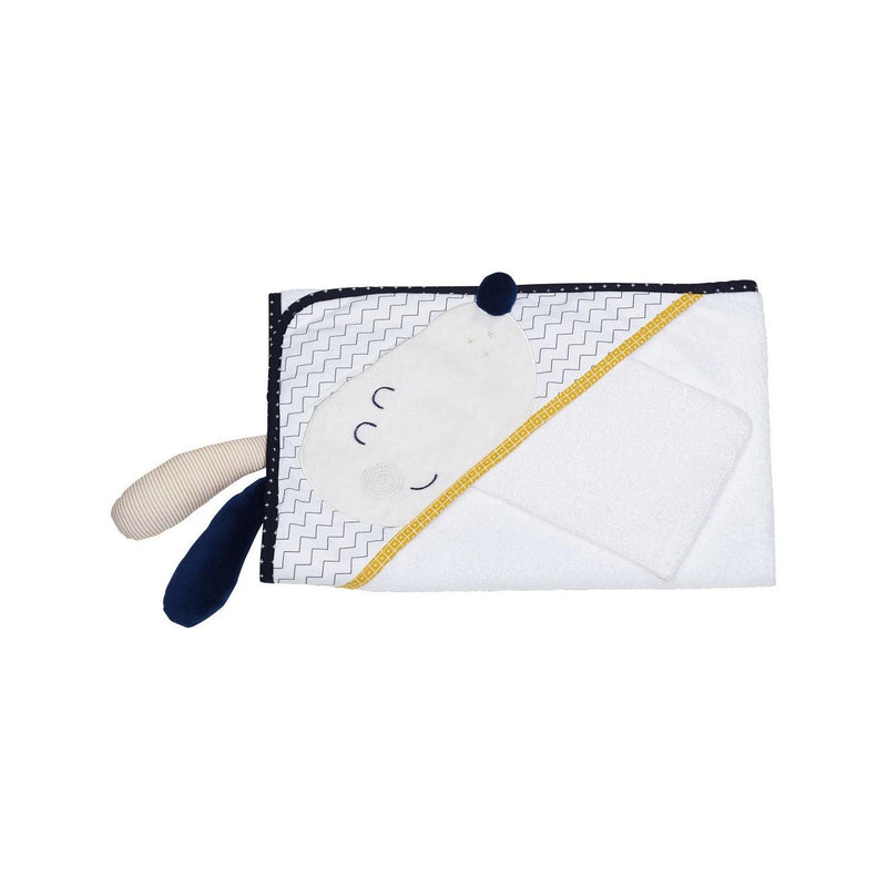 Cape De Bain Et Gant 75X75Cm En Coton Blanc