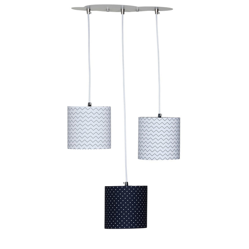 Suspension Lumineuse Trio Plafonnier En Coton Blanc