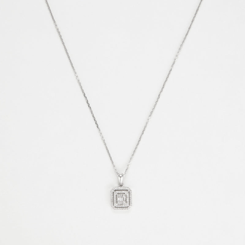 Pendentif "Miroir" - Or Blanc 375/1000