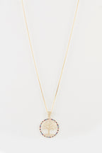 "Colorful Tree" Pendant - Yellow Gold & Precious Stone
