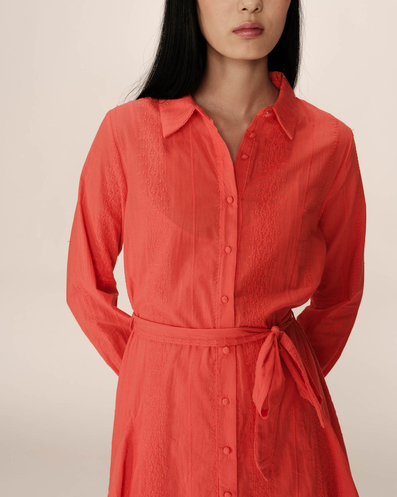 Vestido corto praliné - Rojo